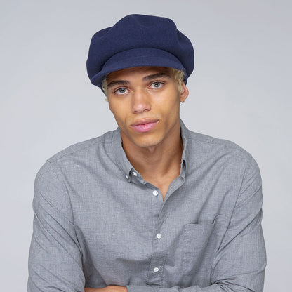 Casquette Gavroche en Laine Spitfire bleu marine KANGOL