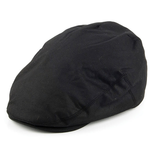 Casquette Plate en Coton Ciré Britannique noir FAILSWORTH