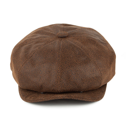Casquette Gavroche en Cuir marron JAXON & JAMES