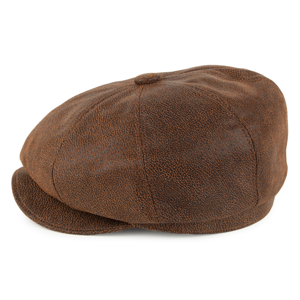 Casquette Gavroche en Cuir marron JAXON & JAMES