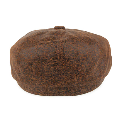 Casquette Gavroche en Cuir marron JAXON & JAMES