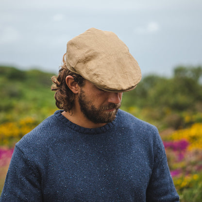 Casquette Plate en Lin camel JAXON & JAMES