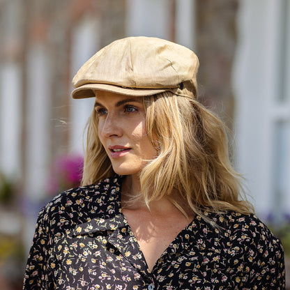 Casquette Gavroche en Lin camel JAXON & JAMES