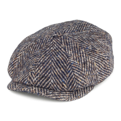 Casquette Gavroche en Laine Vierge à Chevrons Hatteras bleu-marron STETSON