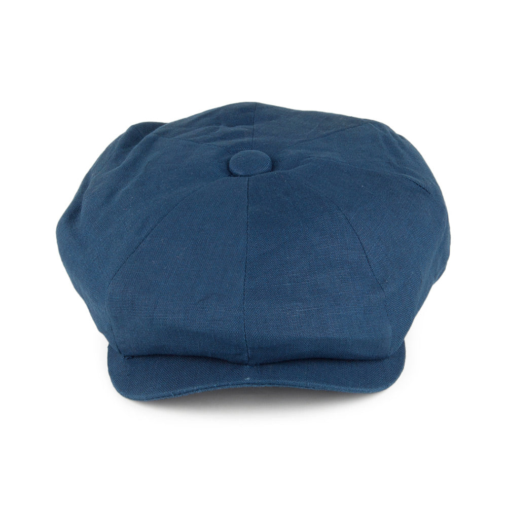 Casquette Gavroche à 8 Pans en Lin bleu CHRISTYS