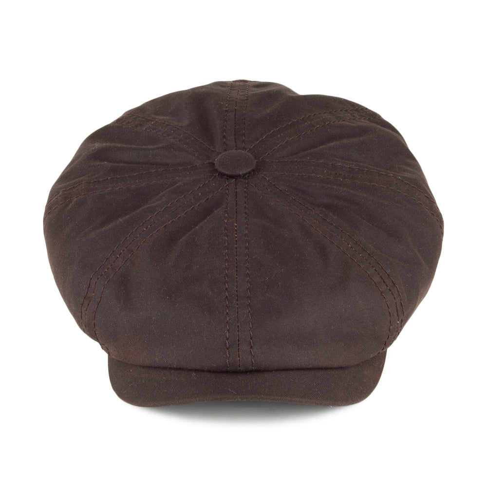 Casquette Gavroche en Coton Ciré Hatteras marron STETSON