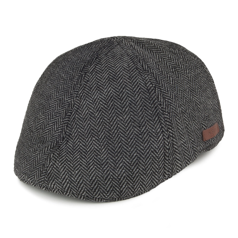 Casquette Plate à étiquette marron à Chevrons Bec-de-Canard Mr. Mitchell noir BARTS