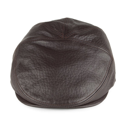 Casquette Plate en Cuir Langham marron foncé BAILEY