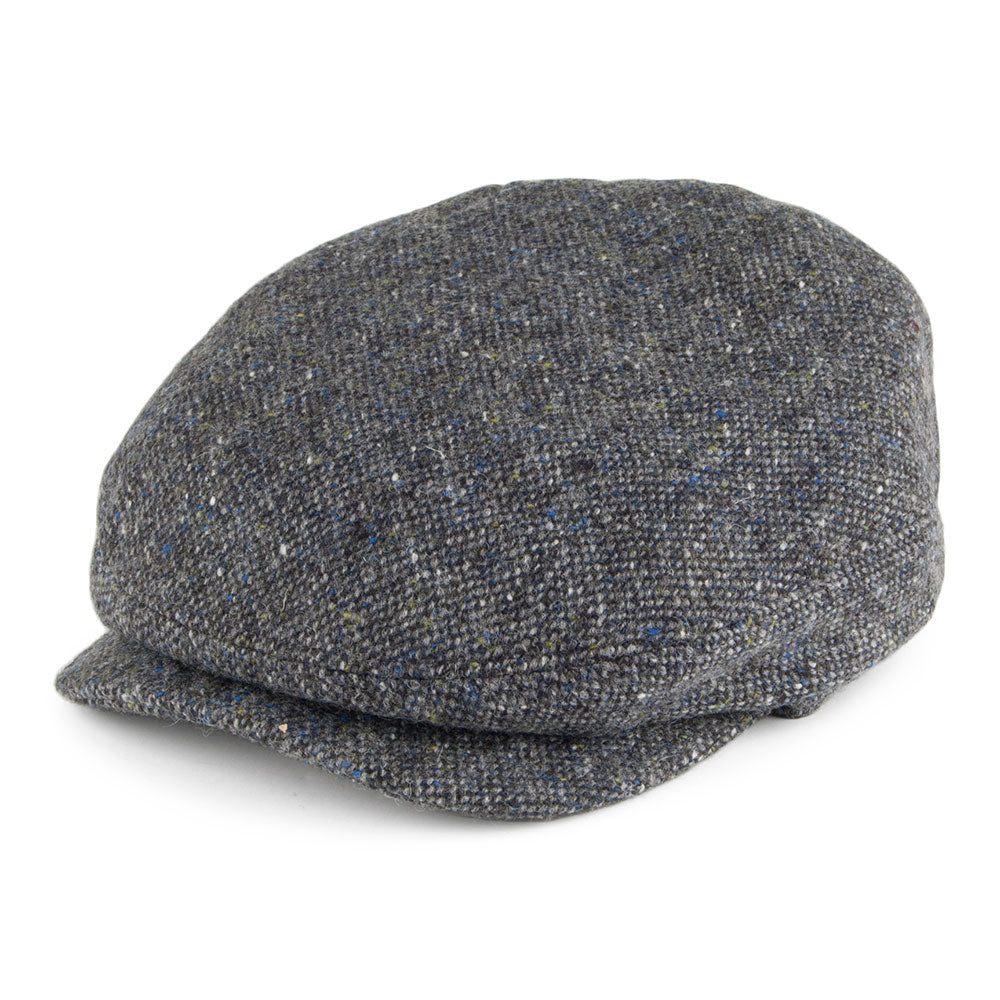 Casquette Plate en Tweed du Donegal Windsor bleu-gris FAILSWORTH