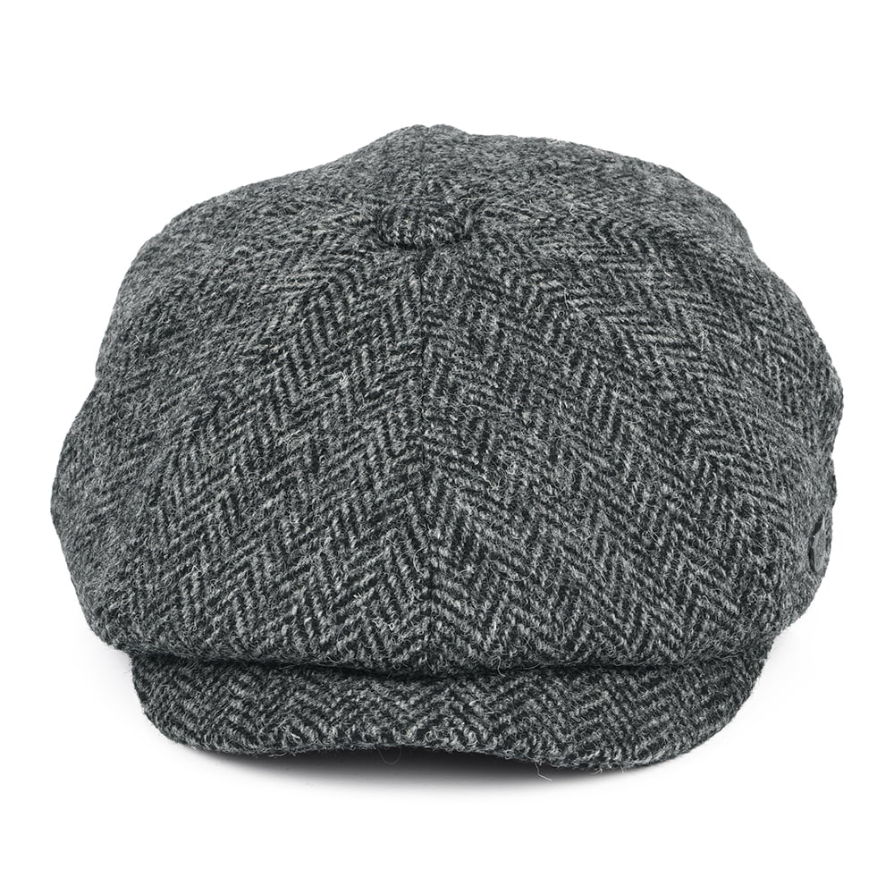 Casquette Gavroche en HARRIS TWEED à Chevrons Carloway anthracite FAILSWORTH