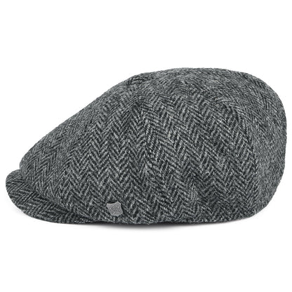 Casquette Gavroche en HARRIS TWEED à Chevrons Carloway anthracite FAILSWORTH
