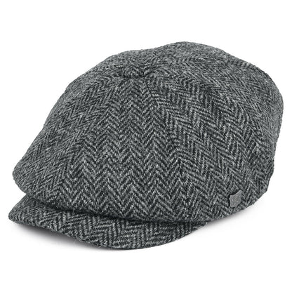Casquette Gavroche en HARRIS TWEED à Chevrons Carloway anthracite FAILSWORTH