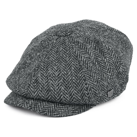 Casquette Gavroche en HARRIS TWEED à Chevrons Carloway anthracite FAILSWORTH