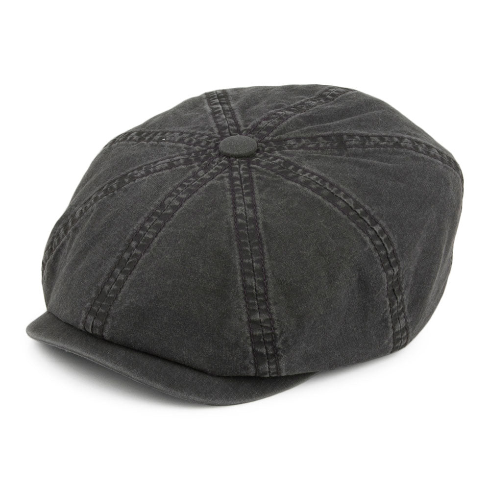 Casquette Gavroche en Coton Bio Délavé Hatteras noir STETSON