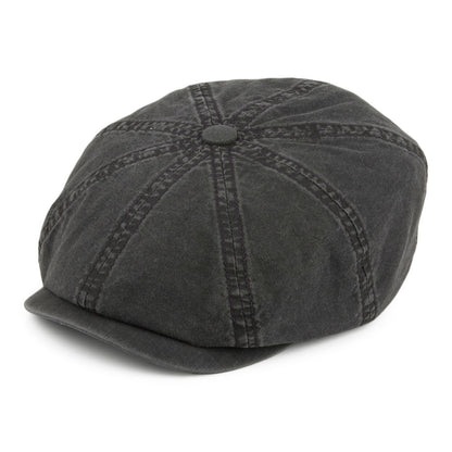 Casquette Gavroche en Coton Bio Délavé Hatteras noir STETSON
