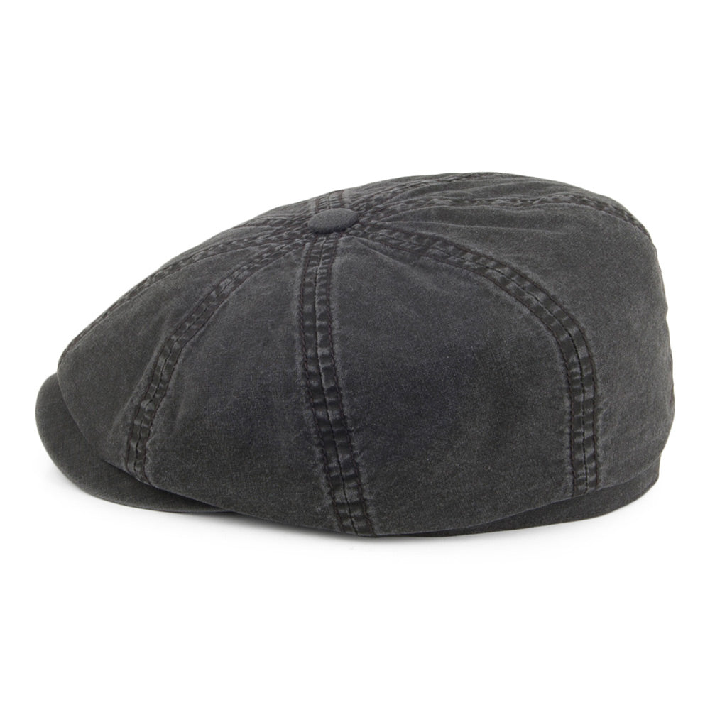 Casquette Gavroche en Coton Bio Délavé Hatteras noir STETSON