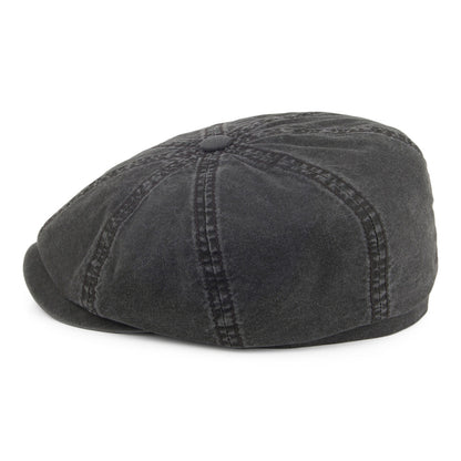 Casquette Gavroche en Coton Bio Délavé Hatteras noir STETSON