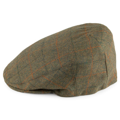 Casquette Plate en Tweed Anglais olive OLNEY