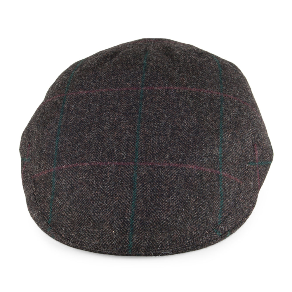 Casquette Plate en Tweed à Chevrons Kinloch marron OLNEY