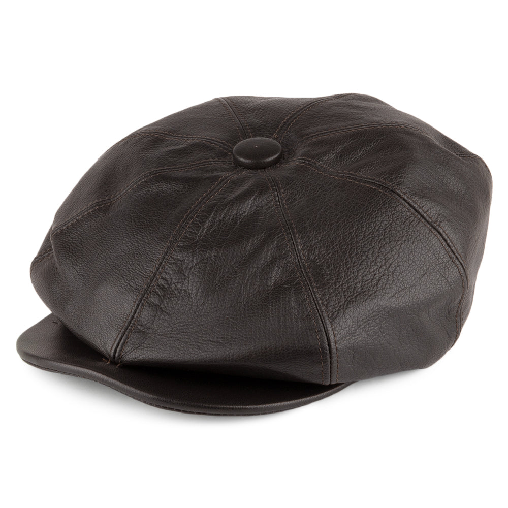 Casquette Gavroche en Cuir Urban marron OLNEY