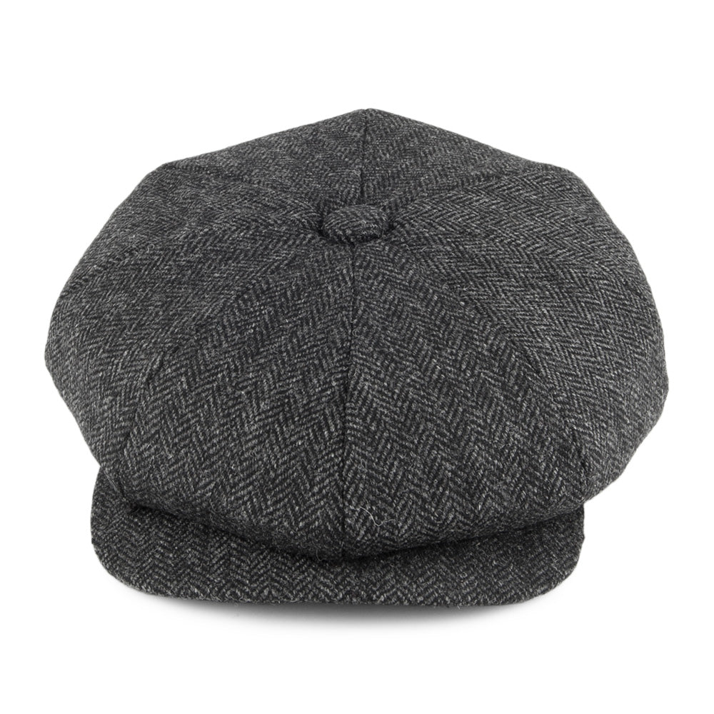 Casquette Gavroche en Tweed à Chevrons Country anthracite CHRISTYS