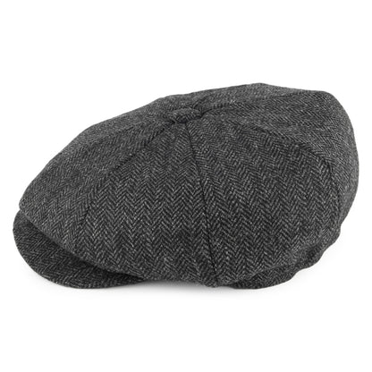Casquette Gavroche en Tweed à Chevrons Country anthracite CHRISTYS