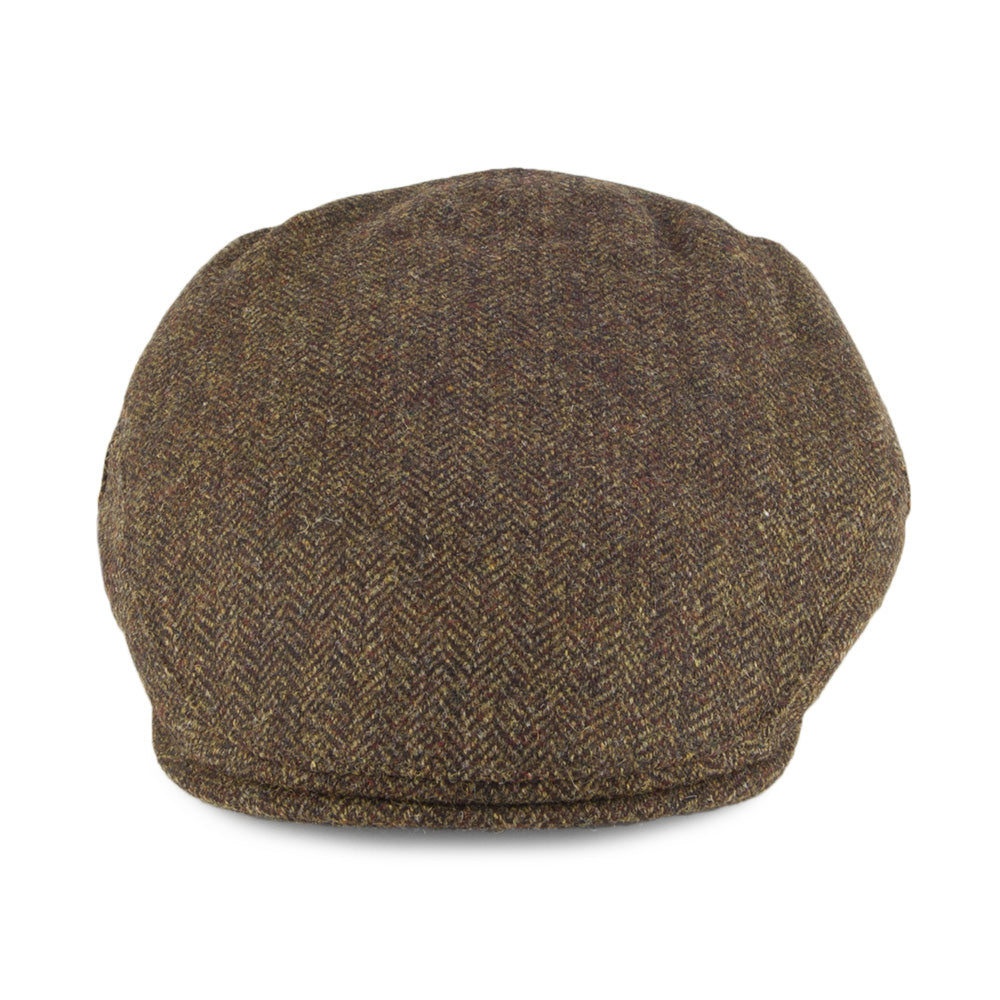 Casquette Plate en Tweed à Chevrons Balmoral Country olive CHRISTYS