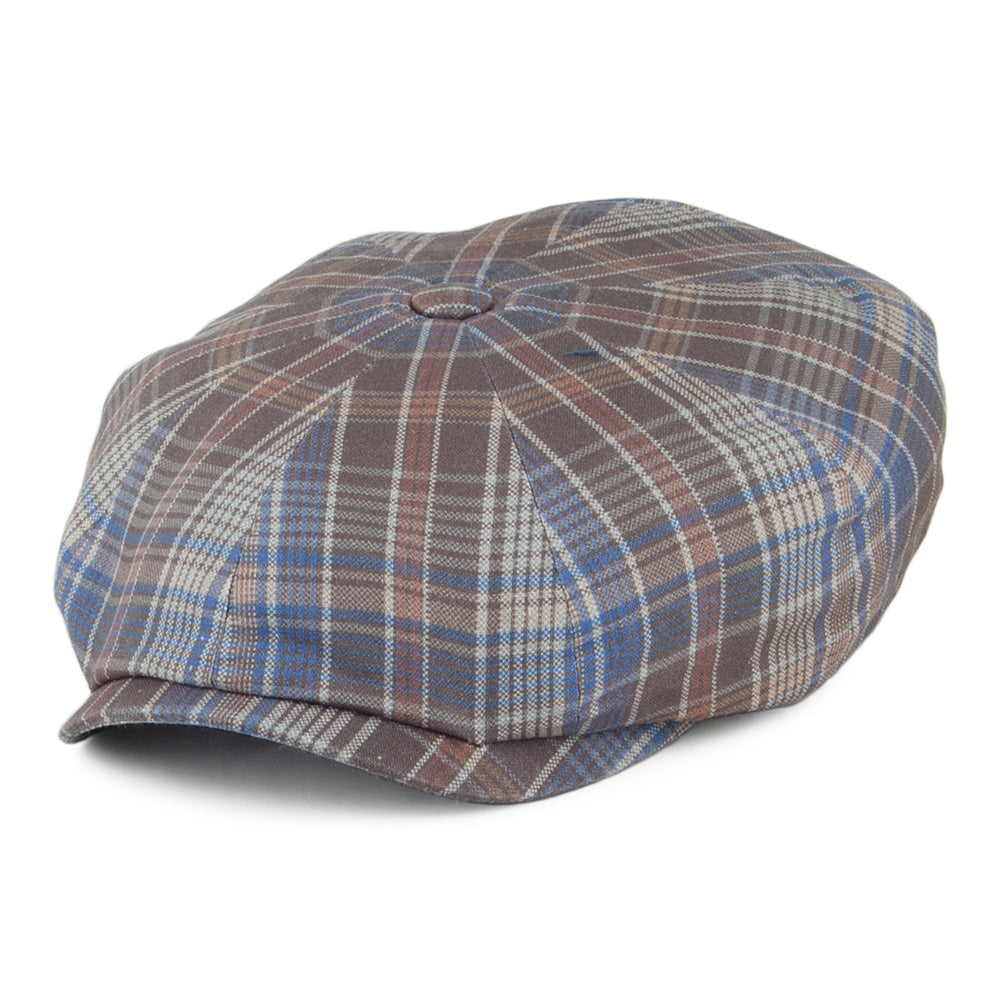 Casquette Gavroche à Carreaux bleu-gris STETSON