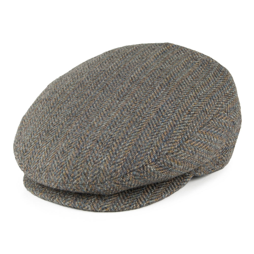 Casquette Plate en Laine à Chevrons et Rayures Lord mélange de gris BAILEY