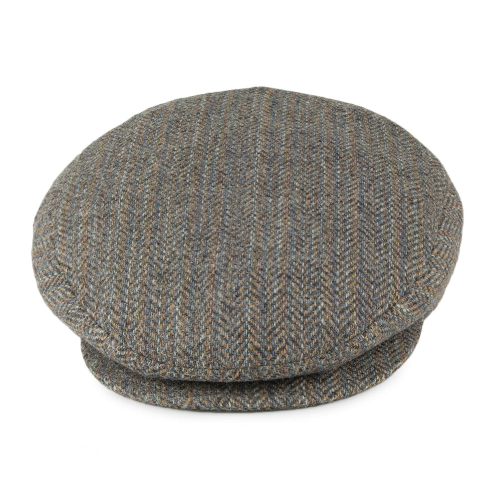 Casquette Plate en Laine à Chevrons et Rayures Lord mélange de gris BAILEY