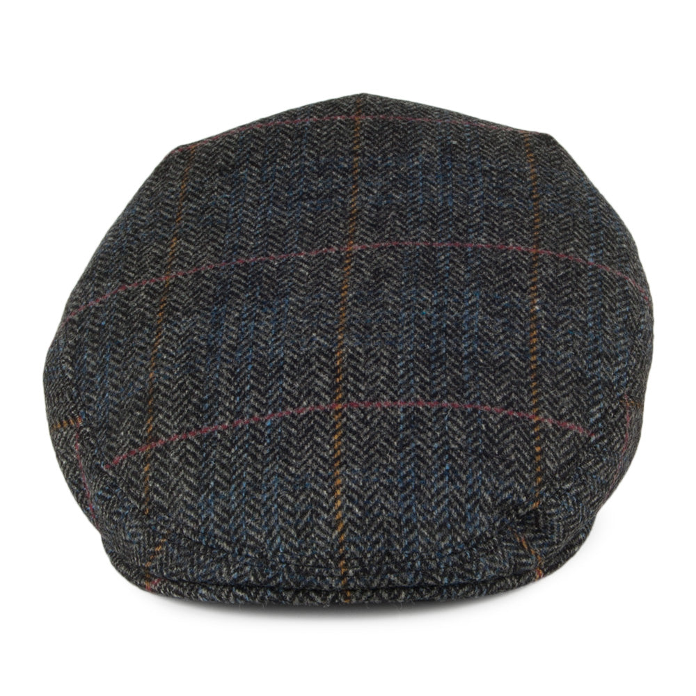 Casquette Plate en Laine à Carreaux et Chevrons gris CITY SPORT