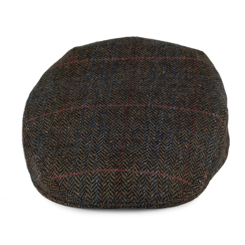 Casquette Plate en Laine à Carreaux et Chevrons olive CITY SPORT