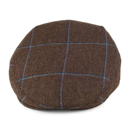 Casquette Plate en Laine Vierge Anglaise à Carreaux marron CITY SPORT