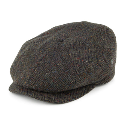 Casquette Gavroche en Tweed du Donegal à Chevrons forêt CITY SPORT