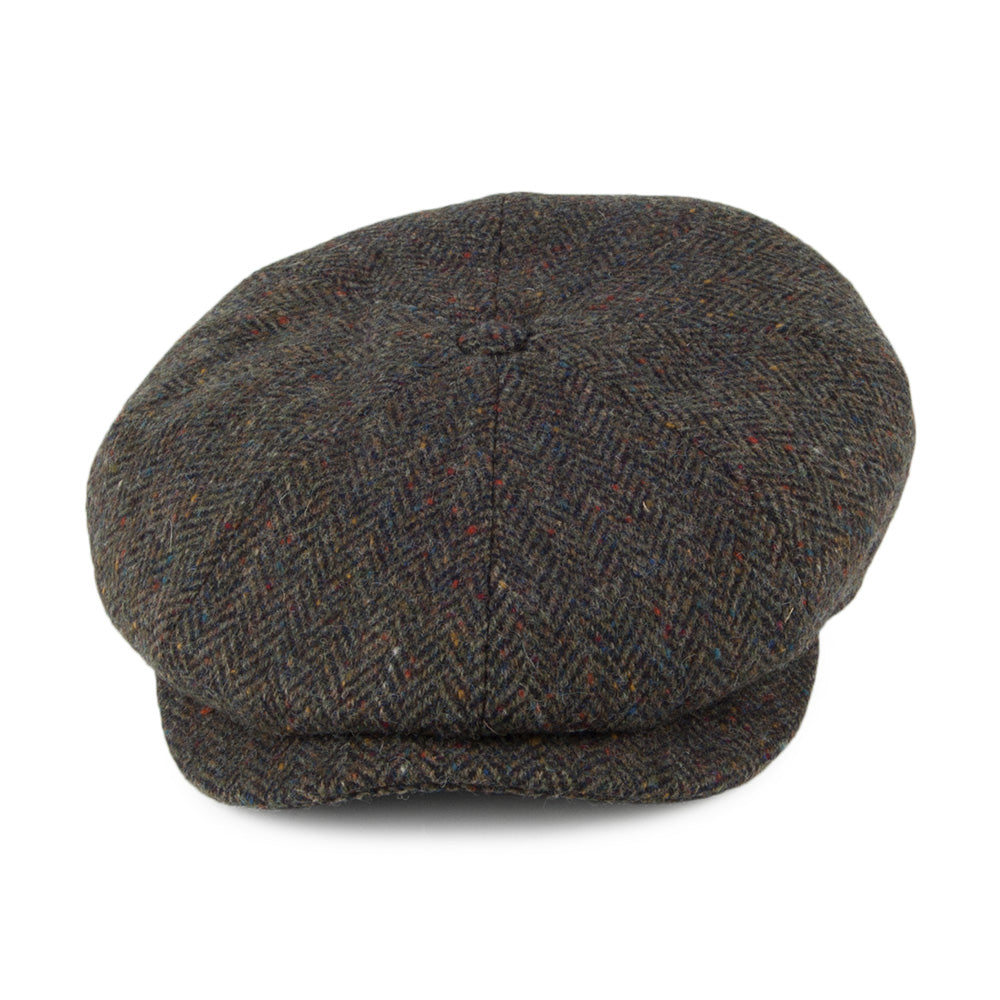 Casquette Gavroche en Tweed du Donegal à Chevrons forêt CITY SPORT