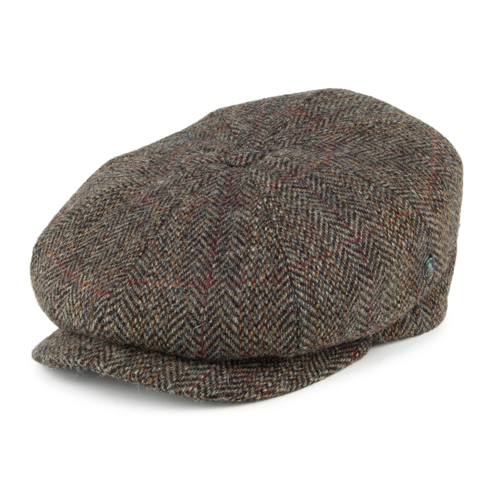 Casquette Gavroche en HARRIS TWEED à Chevrons sauge CITY SPORT