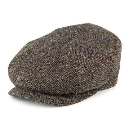 Casquette Gavroche en HARRIS TWEED à Chevrons sauge CITY SPORT