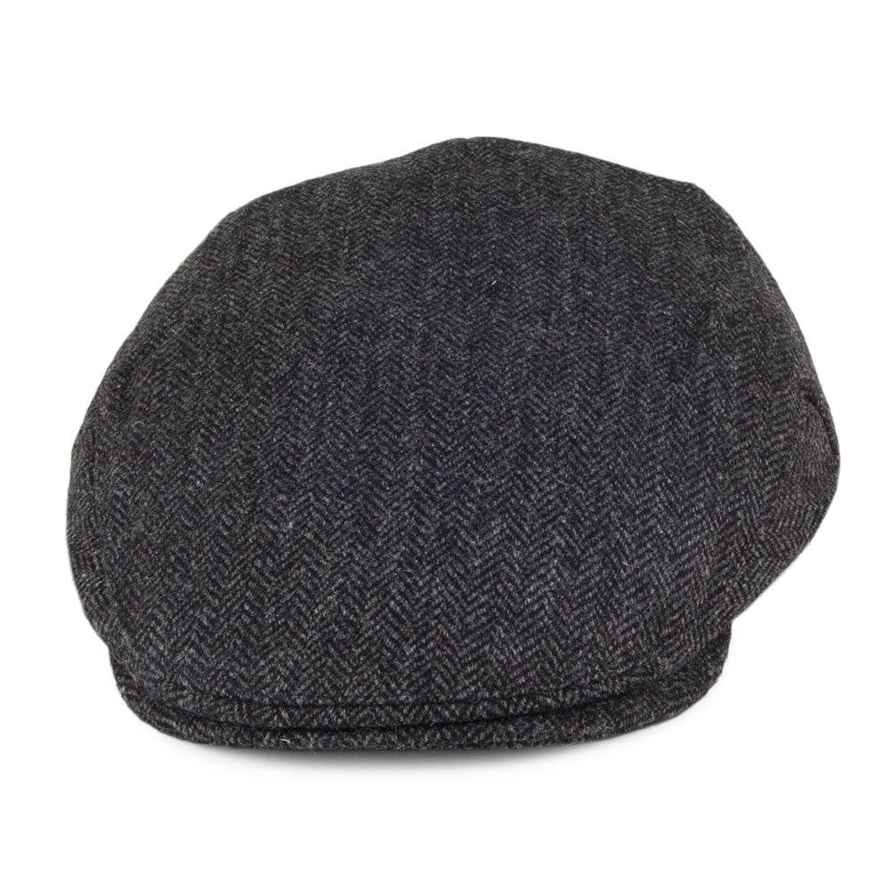 Casquette Plate en Tweed à Chevrons Balmoral Country noir-gris CHRISTYS