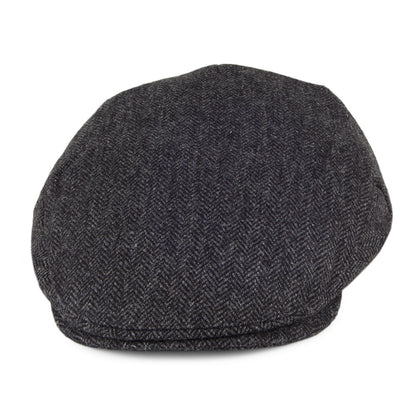 Casquette Plate en Tweed à Chevrons Balmoral Country noir-gris CHRISTYS