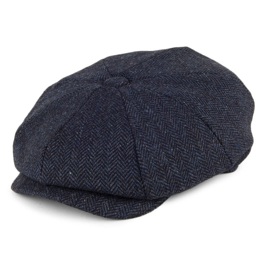 Casquette Gavroche en Tweed à Chevrons Country bleu marine CHRISTYS