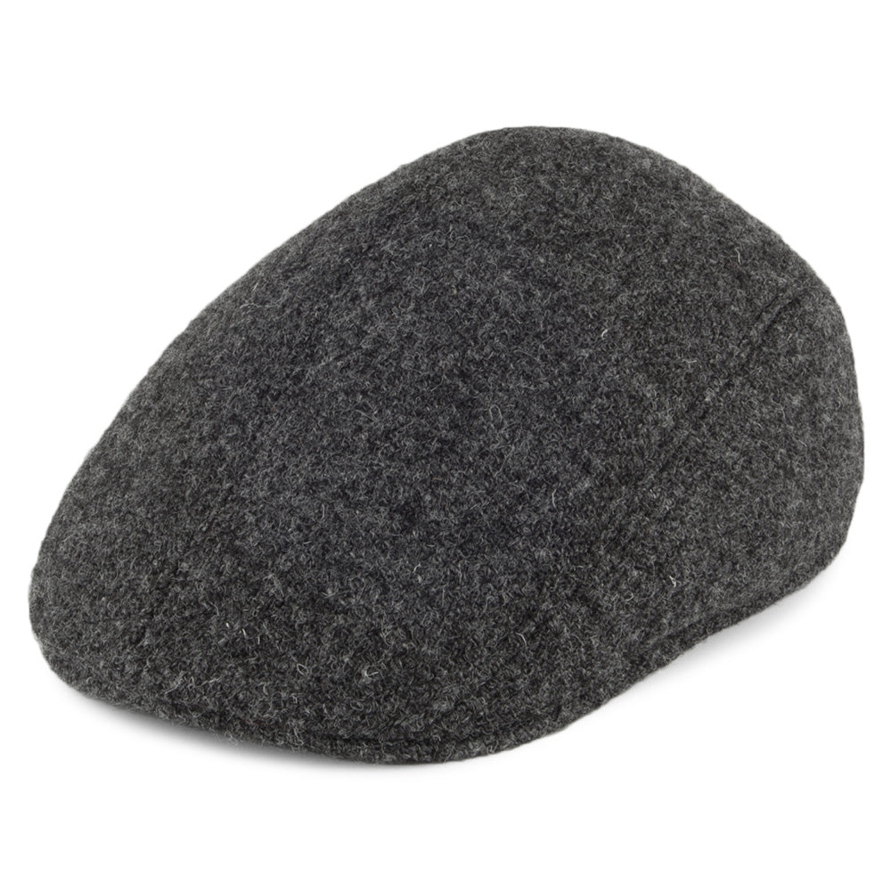 Casquette Plate Ascot en HARRIS TWEED anthracite CRAMBES