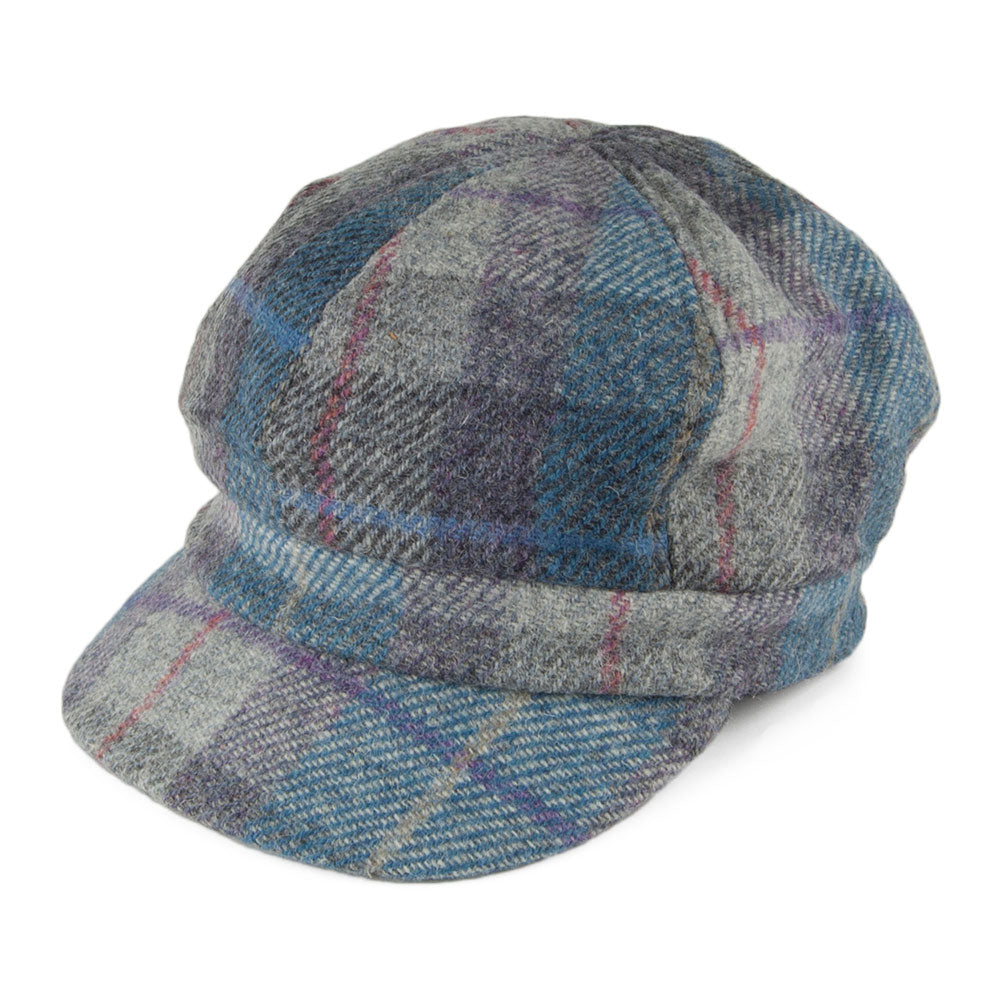 Casquette Gavroche en HARRIS TWEED Gabby mélange de bleus FAILSWORTH