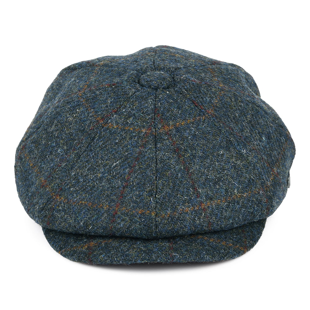 Casquette Gavroche en HARRIS TWEED à Carreaux Carloway bleu-multi FAILSWORTH