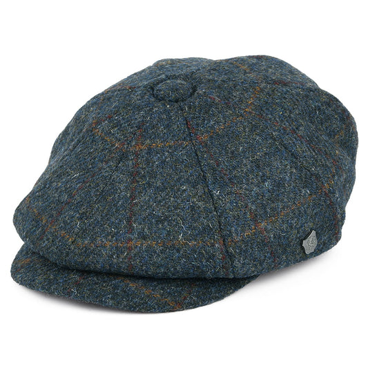 Casquette Gavroche en HARRIS TWEED à Carreaux Carloway bleu-multi FAILSWORTH