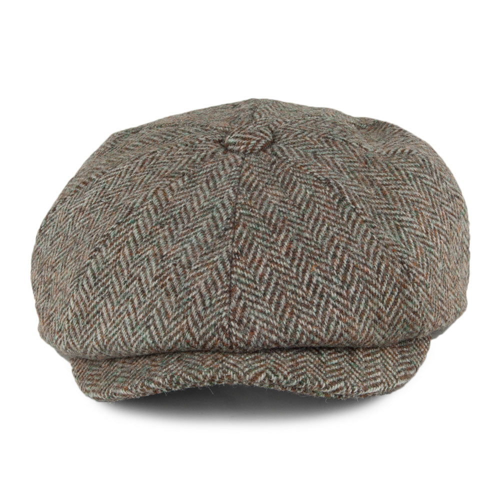 Casquette Gavroche en HARRIS TWEED à Chevrons Carloway beige-khaki FAILSWORTH