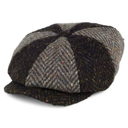 Casquette Gavroche en Tweed du Donegal Magee vert-gris FAILSWORTH