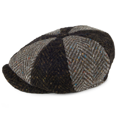 Casquette Gavroche en Tweed du Donegal Magee vert-gris FAILSWORTH