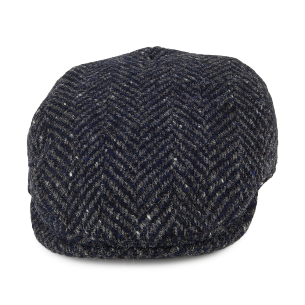 Casquette Plate en Tweed du Donegal Longford bleu marine-gris FAILSWORTH