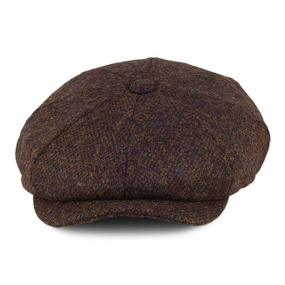 Casquette Gavroche en HARRIS TWEED Arnol mousse-marron JAXON & JAMES