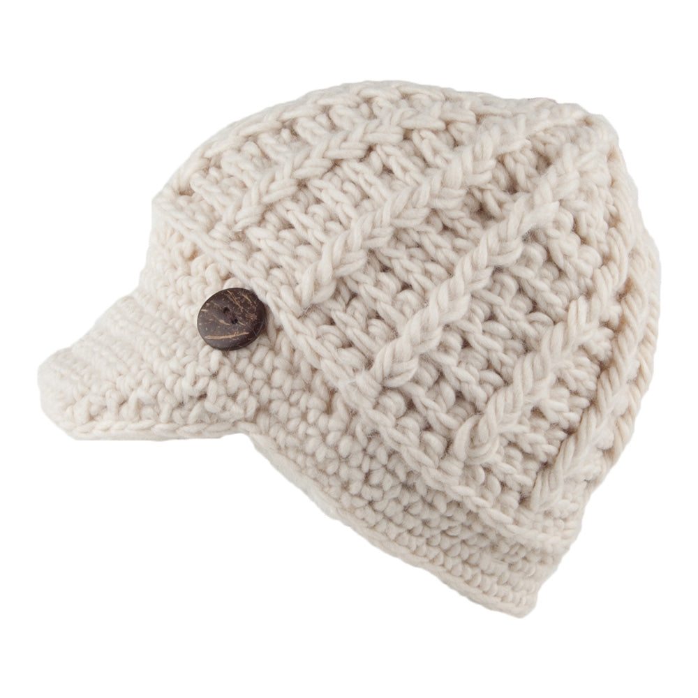 Bonnet à Visière en Crochet Letizia ivoire SCALA